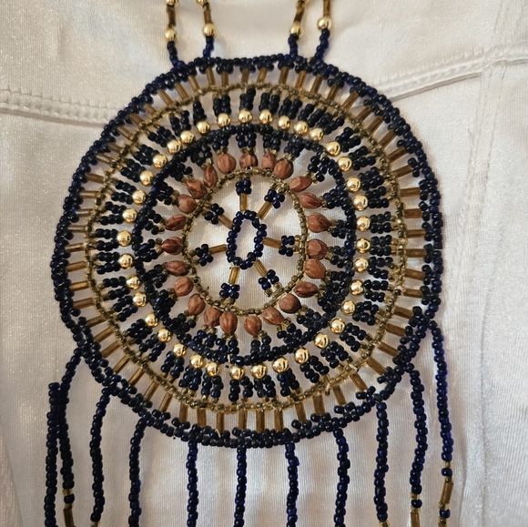 Native American Hand Crafted Beaded Necklace - Picture 4 of 5